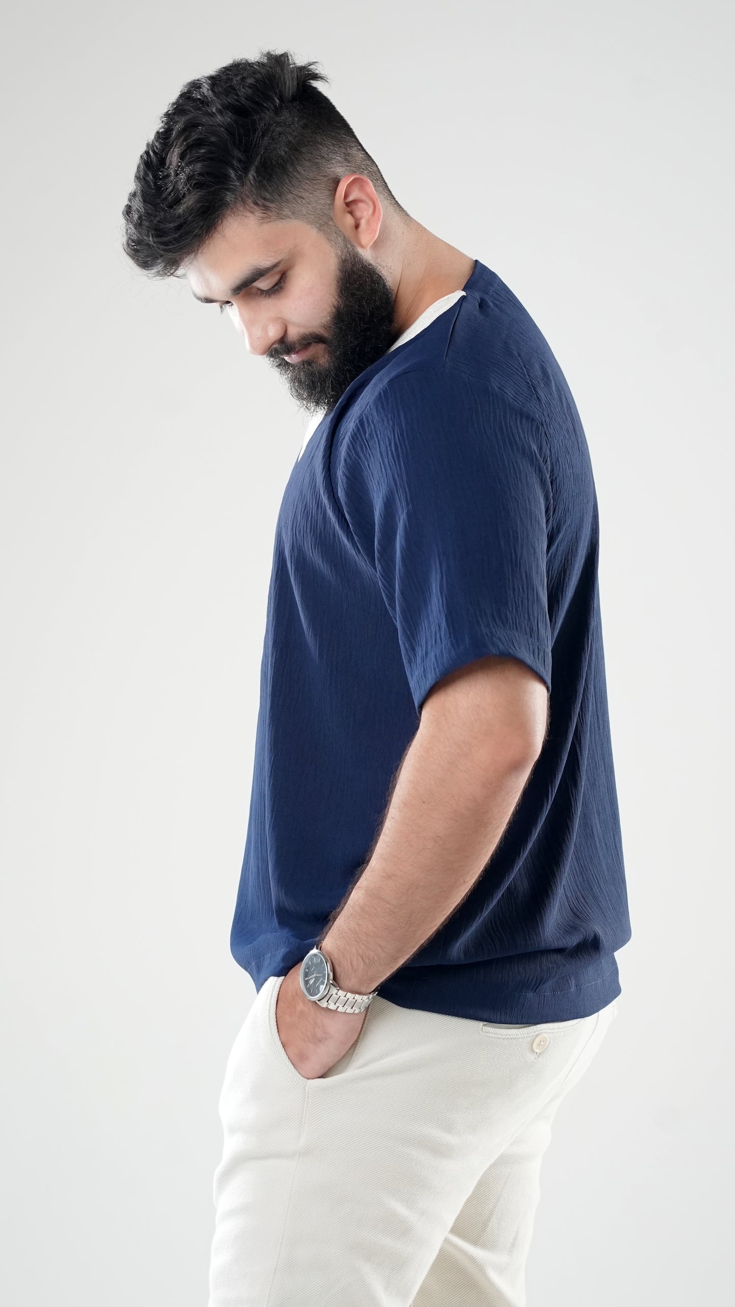 Navy and White - T-Shirt