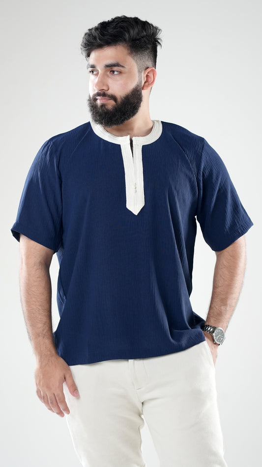 Navy and White - T-Shirt