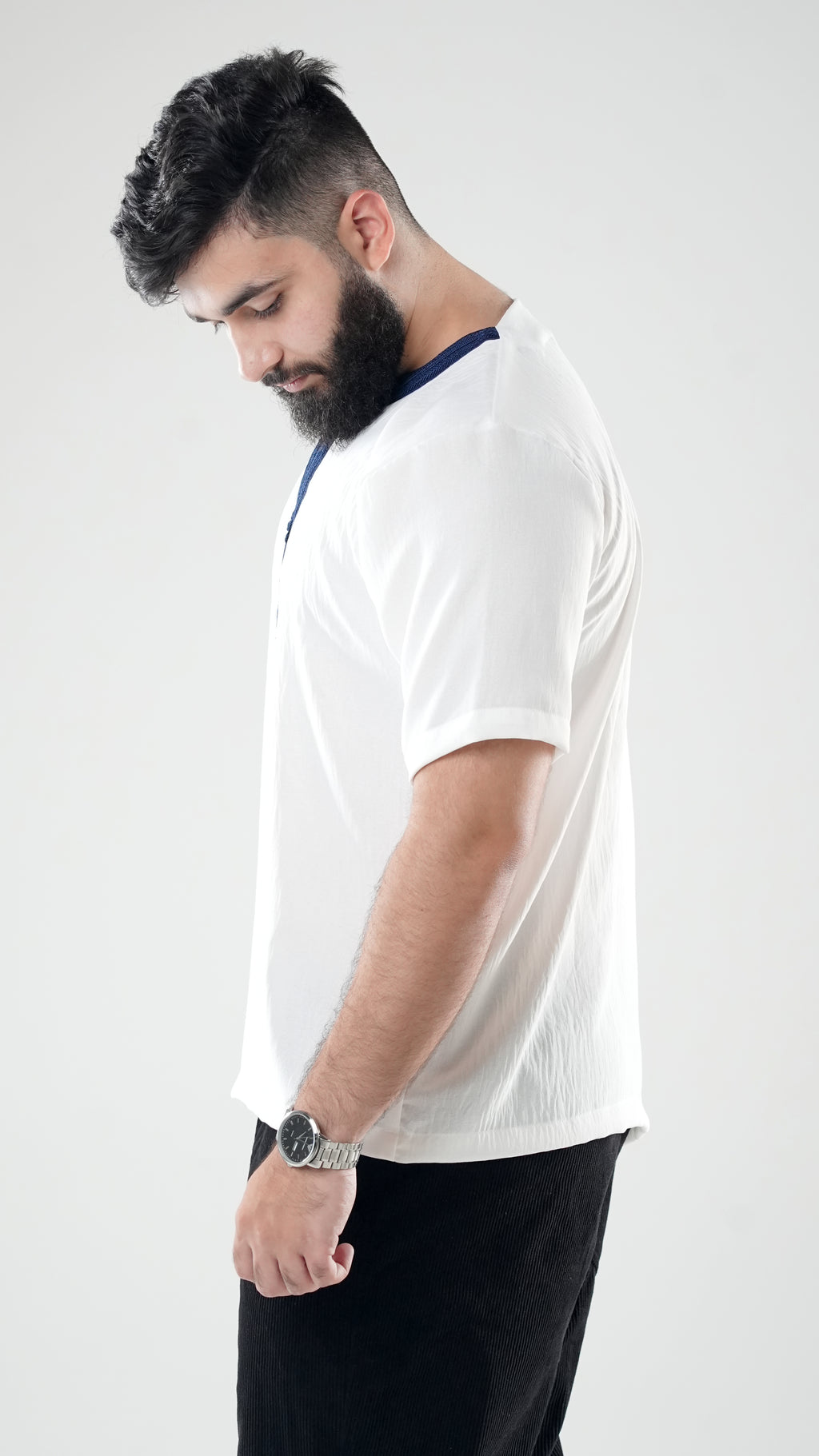 Moroccan Tee - White Navy